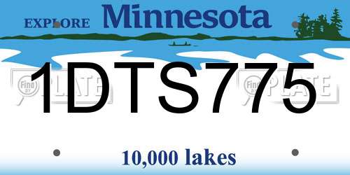 1DTS775 Minnesota License Plate