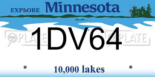 1DV64 Minnesota License Plate
