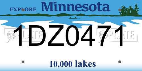 1DZ0471 Minnesota License Plate