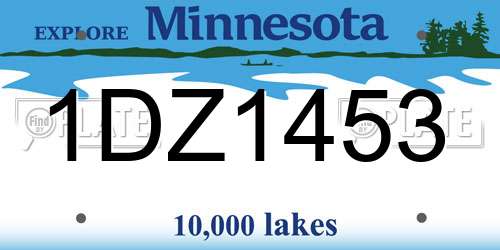 1DZ1453 Minnesota License Plate