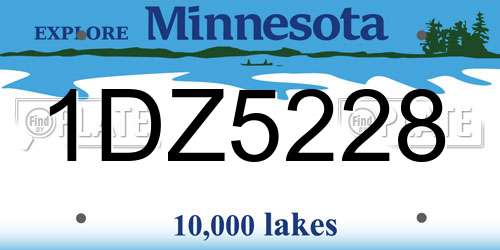 1DZ5228 Minnesota License Plate