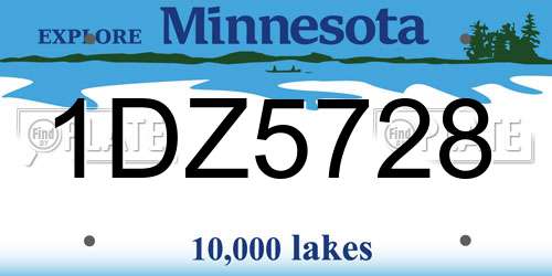 1DZ5728 Minnesota License Plate