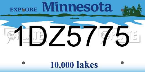 1DZ5775 Minnesota License Plate