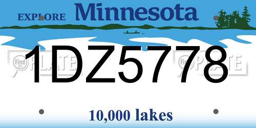 1DZ5778 Minnesota License Plate