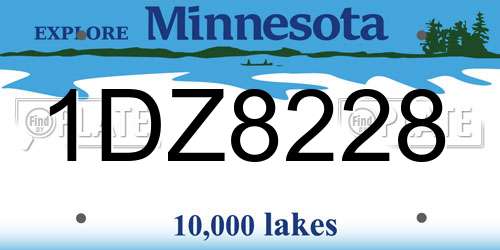 1DZ8228 Minnesota License Plate