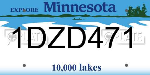1DZD471 Minnesota License Plate