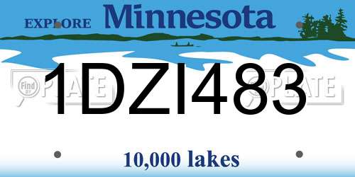 1DZI483 Minnesota License Plate