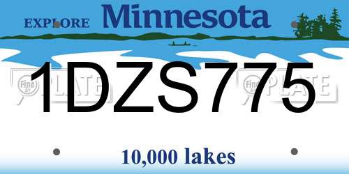 1DZS775 Minnesota License Plate