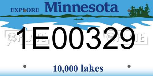 1E00329 Minnesota License Plate