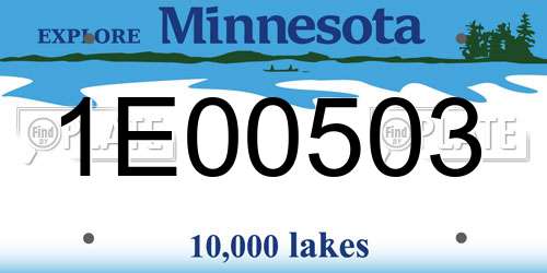 1E00503 Minnesota License Plate