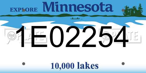 1E02254 Minnesota License Plate