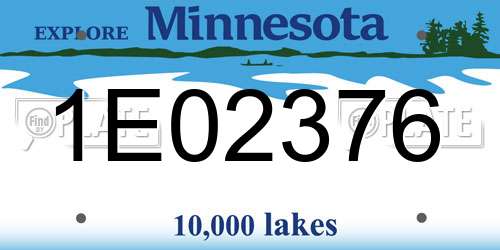 1E02376 Minnesota License Plate