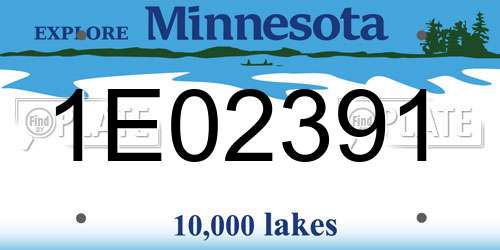 1E02391 Minnesota License Plate