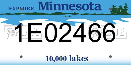 1E02466 Minnesota License Plate
