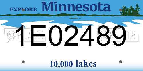 1E02489 Minnesota License Plate