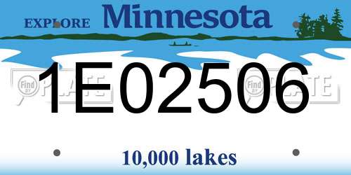 1E02506 Minnesota License Plate