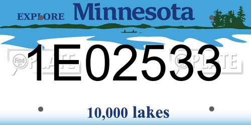 1E02533 Minnesota License Plate
