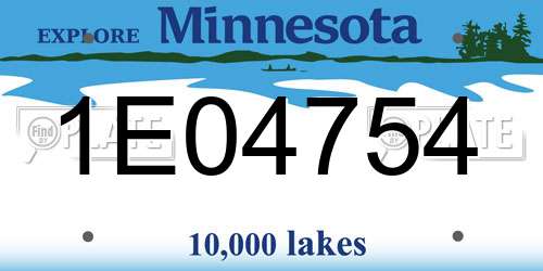 1E04754 Minnesota License Plate