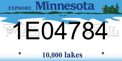 1E04784 Minnesota License Plate