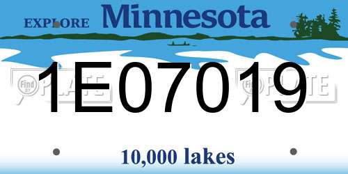 1E07019 Minnesota License Plate