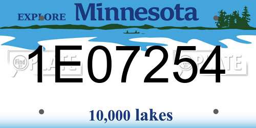 1E07254 Minnesota License Plate