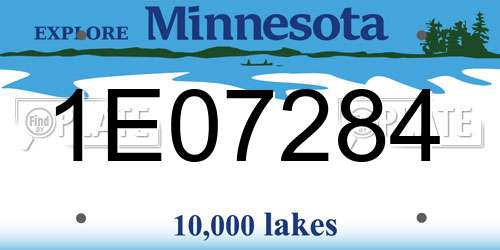 1E07284 Minnesota License Plate