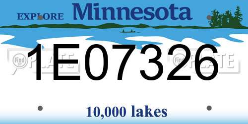 1E07326 Minnesota License Plate