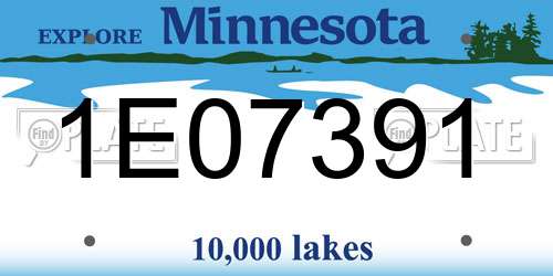 1E07391 Minnesota License Plate