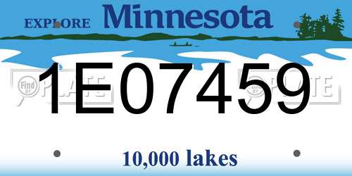 1E07459 Minnesota License Plate