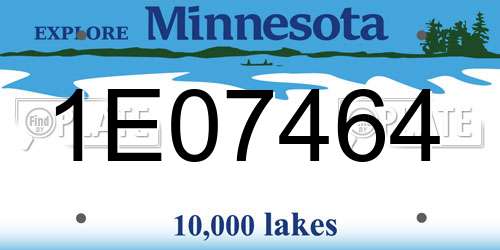 1E07464 Minnesota License Plate