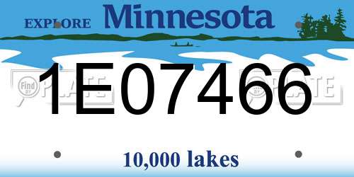 1E07466 Minnesota License Plate
