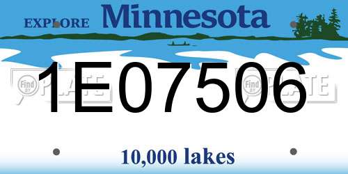 1E07506 Minnesota License Plate