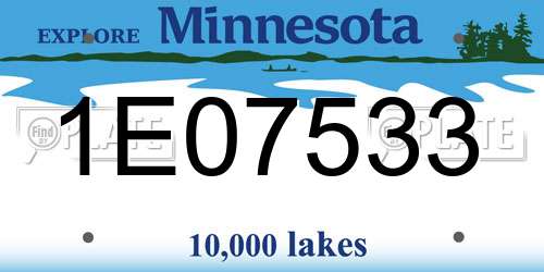 1E07533 Minnesota License Plate