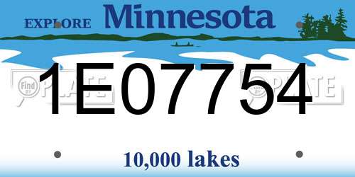 1E07754 Minnesota License Plate