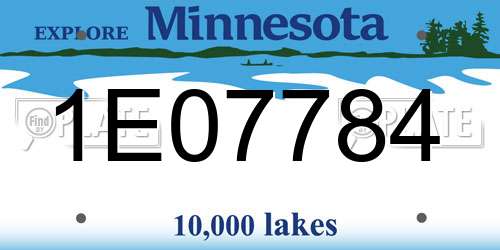 1E07784 Minnesota License Plate
