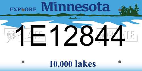 1E12844 Minnesota License Plate
