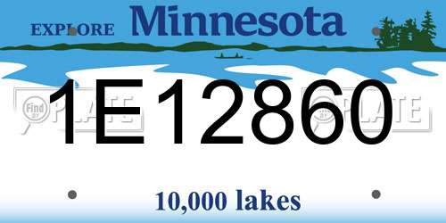 1E12860 Minnesota License Plate
