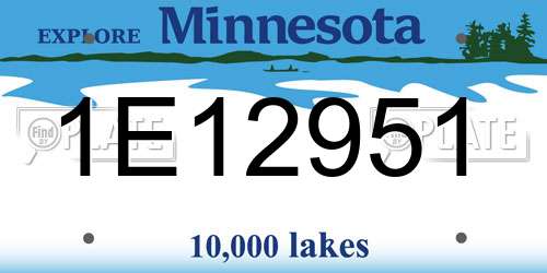 1E12951 Minnesota License Plate