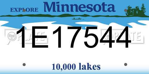 1E17544 Minnesota License Plate