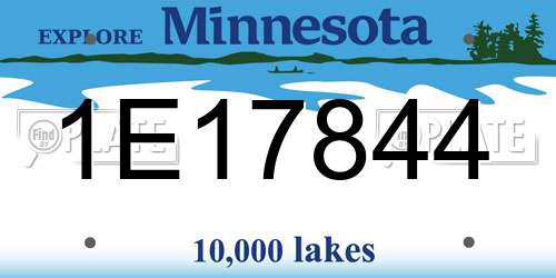 1E17844 Minnesota License Plate