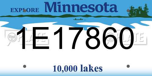 1E17860 Minnesota License Plate