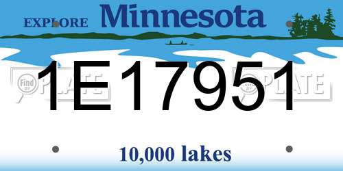 1E17951 Minnesota License Plate
