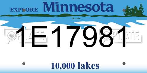 1E17981 Minnesota License Plate