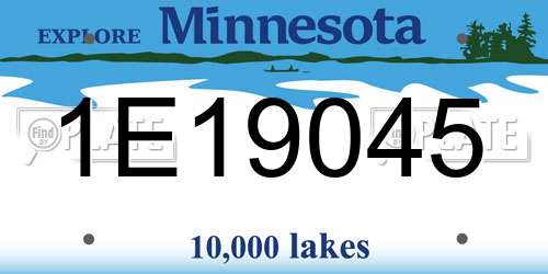 1E19045 Minnesota License Plate
