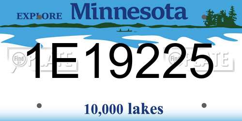 1E19225 Minnesota License Plate