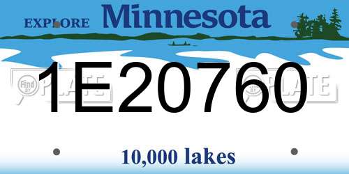 1E20760 Minnesota License Plate