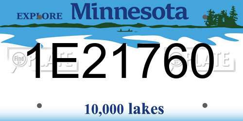 1E21760 Minnesota License Plate
