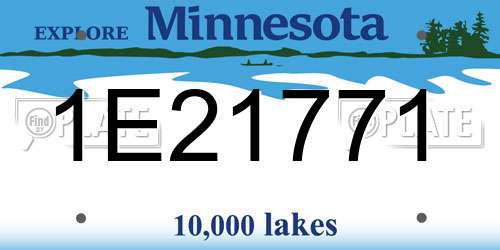 1E21771 Minnesota License Plate