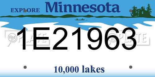 1E21963 Minnesota License Plate