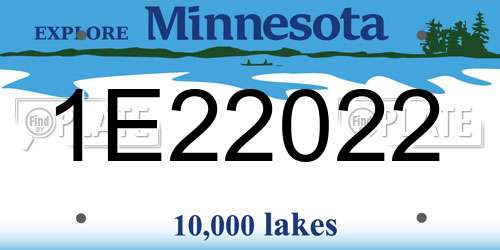 1E22022 Minnesota License Plate